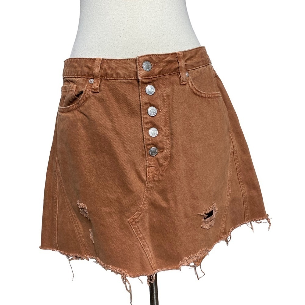 Free People We The Free Bronze A-line Denim Skirt 31